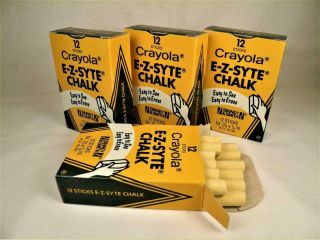 4 N.  O.  S.  Crayola E - Z Style Chalk Binny & Smith No.  1420 Soft Yellow Color Usa
