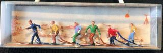 Vintage Merten Ho Miniature Figures Men Skiing - Germany