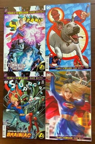 Supergirl 33 & Superman 14/recalled Variants/4 Covers/nm 9.  4/year Of Villain