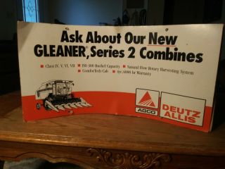 RARE Vintage 1970s Allis Chalmers Gleaner Combine Dealer Display 3 Sided Sign 2
