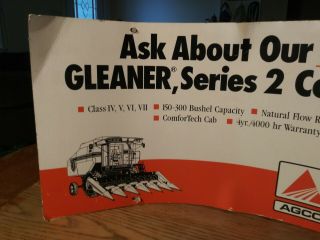 RARE Vintage 1970s Allis Chalmers Gleaner Combine Dealer Display 3 Sided Sign 3