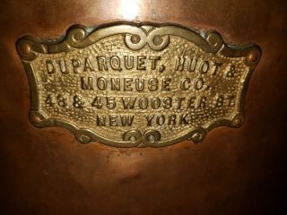 Rare Vintage Duparquet Huot & Moneuse Co.  D H & M Copper Pot 27 