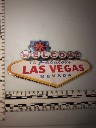 Vintage Welcome To Fabulous Sign Las Vegas Nevada Magnet Fridge Refrigerator B2
