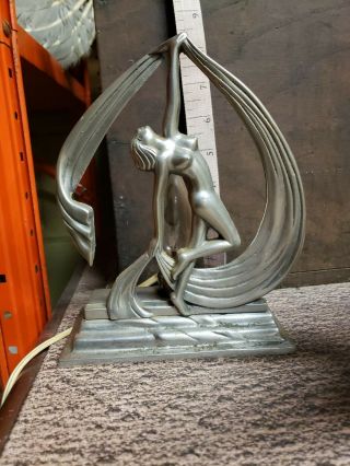 Vintage Art Deco Nude Lady Dancing Lamp