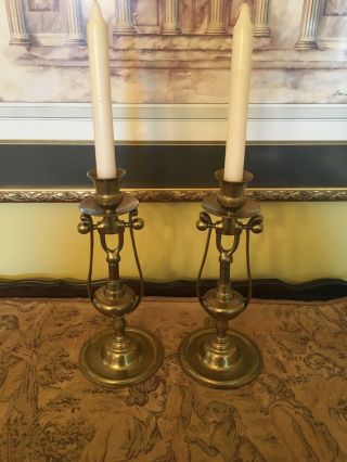 Vintage Brass Victorian Style Wall Sconce Candlesticks Candle Holders
