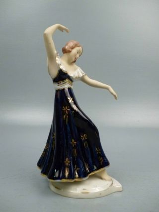 Art Deco Royal Dux Porcelain Lady Dancer Figurine Elly Strobach - Ballerina 1 Pc