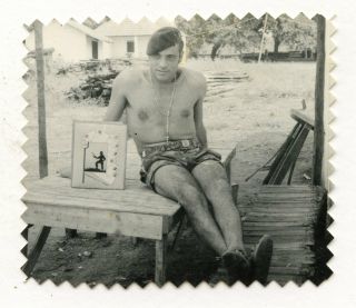 18 Vintage Photo Shirtless Soldier Boy Muscle Man Bulge Snapshot Gay