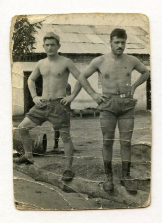 17 Vintage Photo Shirtless Soldier Buddy Boys Men Muscle Bulge Snapshot Gay