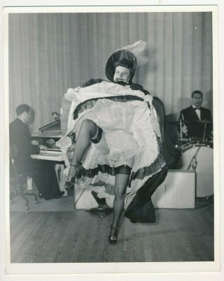 Oc7 Vintage B&w Photo 8x10 Big Band French Dancer Can Can Black Stockings