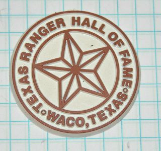 Vintage Texas Rangers Hall Of Fame Crest Logo Rubber Refrigerator Magnet