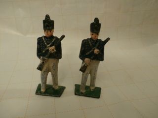 Vintage Military Toy Soldiers Army Men Lead/cast Iron/metal Set Of 2