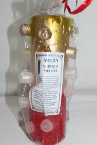 12 Velon Amor - Exito - Abre Caminos 21 Mechas Candle Veladora Rojo - Dorado - Blanco