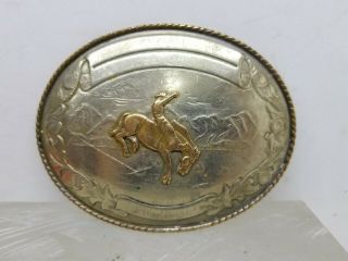 1981 Rodeo School Western Cowboy Belt Buckle Comstock Silversmiths German Silver