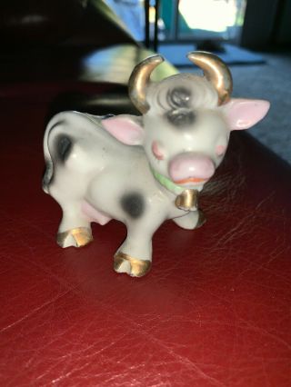 Vintage Cow Bull Salt And Pepper Shaker Japan With Cork