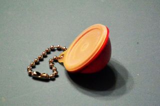Rare Vintage Miniature Tupperware Wonderlier Bowl & Lid Red Keychain