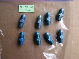 An 816 - 4d To 1/8” Npt An To Pipe Thread Fitting Straight Anodized Blue