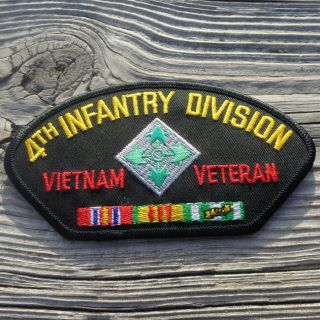 4th Infantry Division Vietnam Veteran Iron On Military Hat Patch