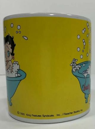 King Features Syndicate Vintage 1990 Betty Boop Bathtub Coffee Mug Rare 3