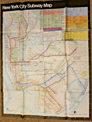 Vintage (1985) Nyc Mta Subway Map Full Poster 45 " X59 "