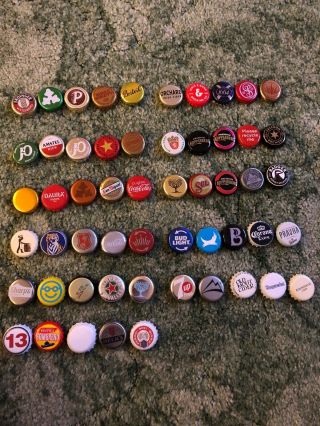 55x Collectable Bottle Tops Crown Cap Craft Materials All Different No Dents