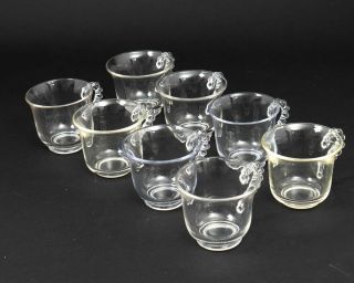 Set Of 8 Vintage Imperial Candlewick Clear Glass Footed Punch Cups Flared 2.  75 "