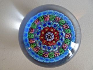 Vintage BACCARAT Crystal France CONCENTRIC MILLEFIORI Paperweight Art Glass 2