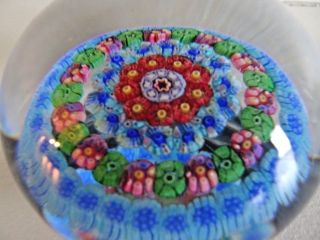Vintage BACCARAT Crystal France CONCENTRIC MILLEFIORI Paperweight Art Glass 3