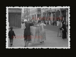 1940s Des Voeux Road Street Scene Cargo Kotex Vintage B&w Hong Kong Photo 1663