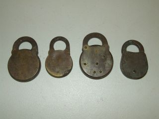 Four Antique 19th C.  Bronze Padlock Locks - Yale,  Samson,  Y&T Yale & Towne,  Etc. 3