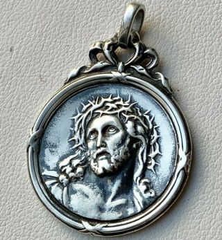 Old Medal Passion Of Christ Crown Of Thorns Of Jesus In Sterling Silver Couronne