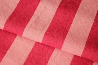 Ticking Fabric Antique Vintage French Red & Pink Striped Pillow Cover Textile