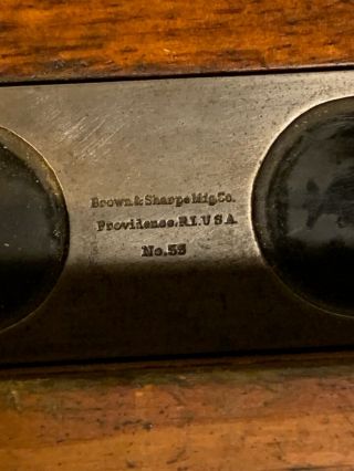 Vintage Brown & Sharpe No 55 Micrometer Set in VERY Rare Wooden Slide Top Box 3