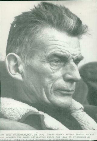 Vintage Photograph Of Author Samuel Beckett Was Awarded The Nobel Literature Pri