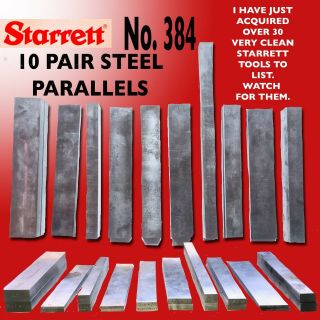 Starrett 384 10 Steel Parallels Hardened&ground 1/8 " To 1/2 " Thick