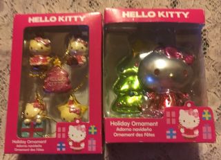2 Nib Hello Kitty Christmas Ornaments By Sanrio