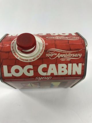 Vintage Log Cabin Syrup Tin 100th Anniversary 1887 - 1987 Retro Tin General Foods 2