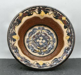 Vintage Australian Drip Glaze Studio Pottery Handmade Hand Painted Bowl Signed