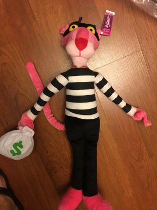 Pink Panther Plush Toy Stuffed Animal By Nanco 26 " Bank Robber Nwt