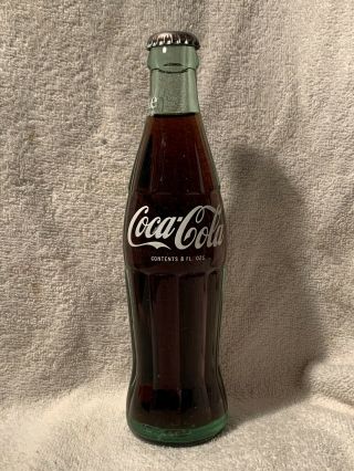 Full 8oz Coca - Cola Acl Soda Bottle Hard To Find Size
