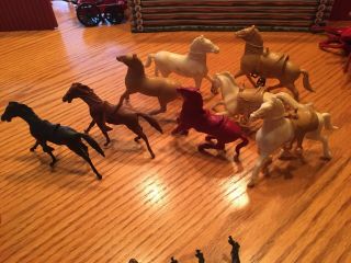 Vintage Plastic Cowboy And Indians Horses And Farm Animals Roy Rogers