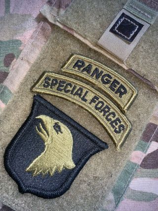 Us Army Ocp 101st Airborne Patch & Ranger/special Forces Tab W/hook (a407)