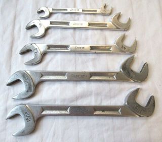 Vintage Snap - On Set Of (5) 4 Way Angle Open End Wrenches