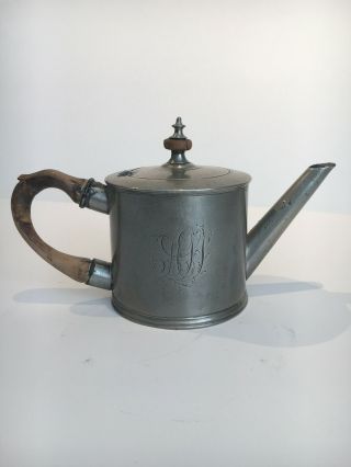 A Rare Antique Pewter Teapot,  By Pitt & Dadley