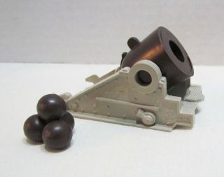 Marx Blue & Gray Playset Non - Firing Mortar Cannon And Cannon Balls 1960s Vintage