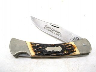 Vintage Sears Craftsman Stainless Steel Locking Blade Pocket Knife