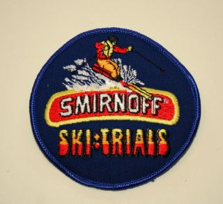 Rare Vintage Smirnoff Vodka Ski Trials Cloth Patch 1980s Nos Skiing