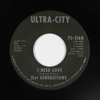 Northern Soul 45 - 21st Generations - I Need Love - Ultra - City - Mp3