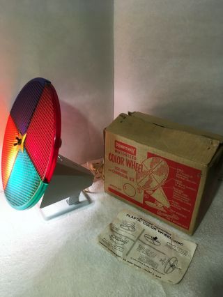 Vintage Penetray Rotating Christmas Tree Color Light Wheel Well