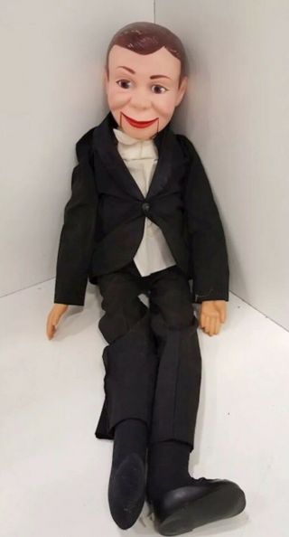 Vintage 1968 Juro Novelty Charlie Mccarthy Ventriloquist Dummy Doll With Case