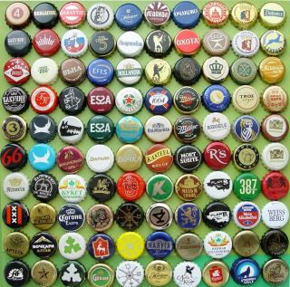 100 Differrent Bottle Beer Crown Cork Caps